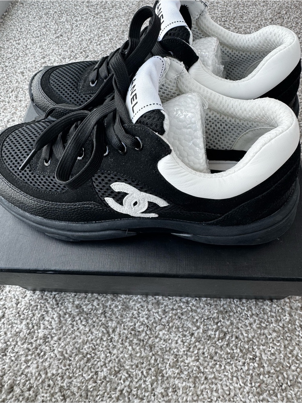 Black & White Logo Sneakers - Picture 1 of 5